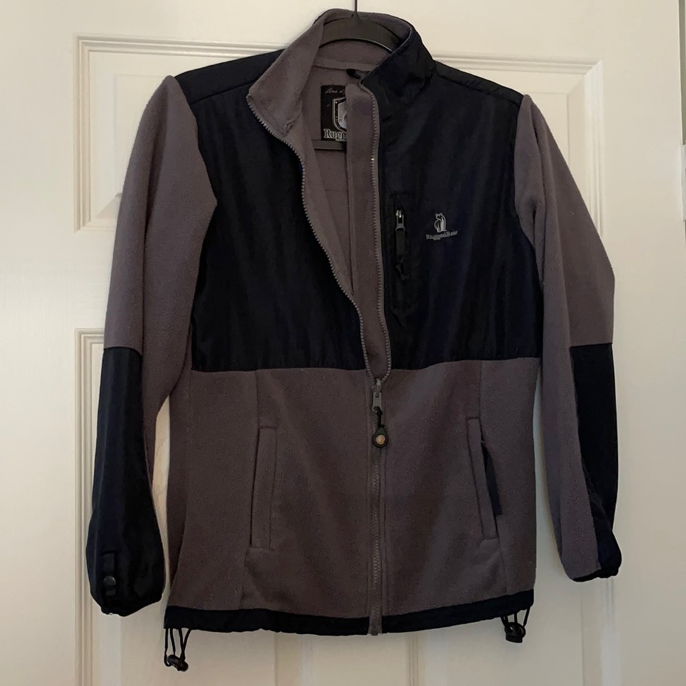 Rare Boys RuggedBear black and gray zip up jacket